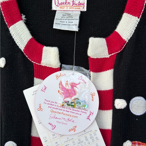 “NEW” Heirloom Quacker Facrory Christmas cardigan (vintage) - Picture 6 of 16